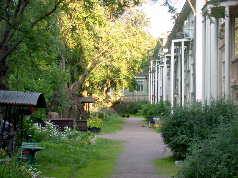 Helsinki Vallila Hinterhof Gärten