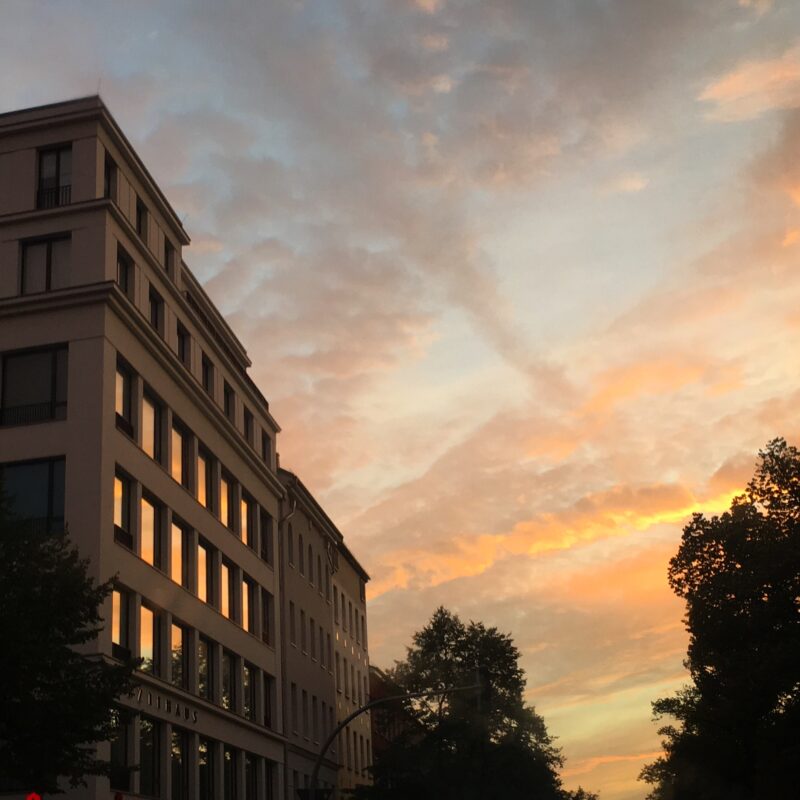 Sonnenuntergang an der Brunnenstraße / Usedomer Straße, Berlin